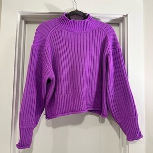 Gianni Bini Electric Purple Cozy Knit Turtleneck Sweater